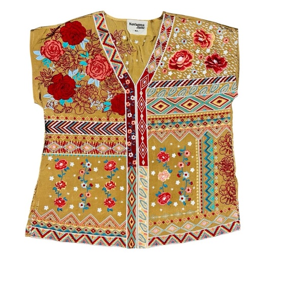 Savanna Jane Embroidered Top Size M/L - Picture 1 of 7